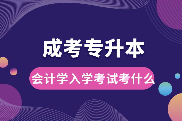 成考專升本會計學入學考試考什么